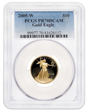 2005-W 1/4 oz Proof Gold Eagle $10 PCGS PR70