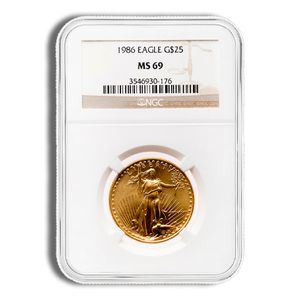 1986 1/2 Oz Gold American Eagle - NGC MS69