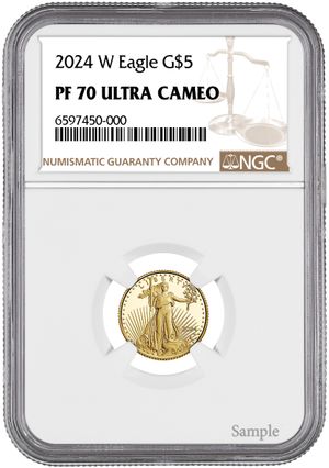 2024-W 1/10 oz Proof Gold Eagle $5 NGC PF70