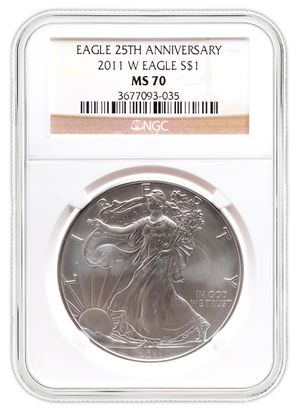 2011-W Burnished Silver Eagle NGC MS70