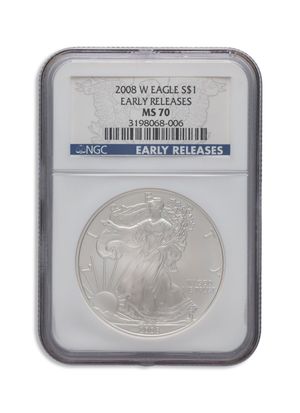 2008-W Burnished Silver Eagle NGC MS70 ER