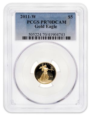 2011-W 1/10 oz Proof Gold Eagle $5 PCGS PR70