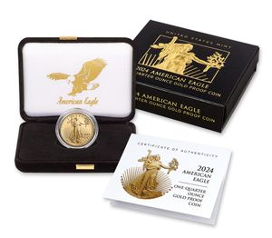 2024-W 1/4 oz Proof Gold Eagle $10 - Box & COA