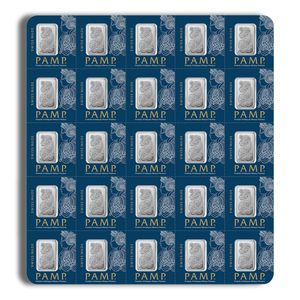 25 x 1 Gram Platinum Bar - PAMP Suisse MultiGram (In Assay Card)