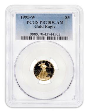 1995-W 1/10 oz Proof Gold Eagle $5 PCGS PR70