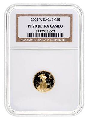 2005-W 1/10 oz Proof Gold Eagle $5 NGC PF70