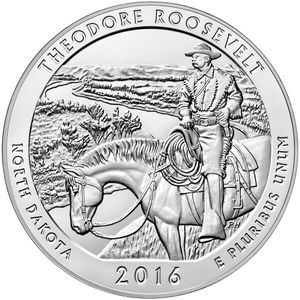 2016 5 oz ATB Theodore Roosevelt Silver Coin - BU