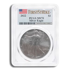 2022 Silver American Eagle - PCGS MS70 (Flag Label, First Strike)