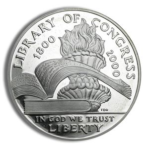 2000-P $1 Library of Congress Silver Commemorative - BU