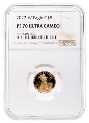 2022-W 1/10 oz Proof Gold Eagle $5 NGC PF70