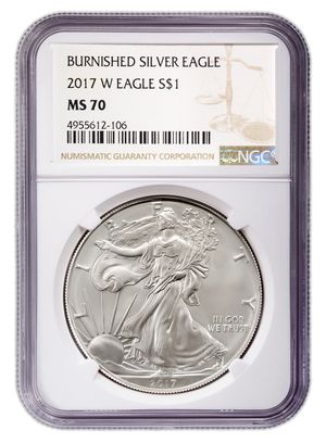 2017-W Burnished Silver Eagle NGC MS70