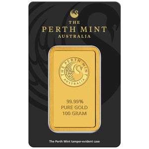 100 Gram Gold Bar - Perth Mint (In Assay Card)