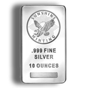 10 Oz Silver Bar - Sunshine Mint SMI (Sealed Packaging)