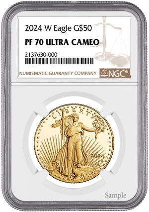 2024-W 1 oz Proof Gold Eagle $50 NGC PF70