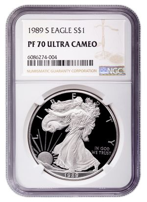 1989-S Proof Silver Eagle NGC PF70