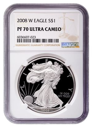 2008-W Proof Silver Eagle NGC PF70