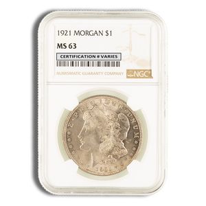 1921 Morgan Silver Dollar - NGC MS63 Toned