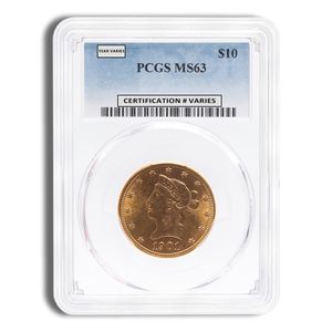 $10 Gold Liberty Eagle - PCGS MS63 (Random Year)