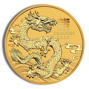 2024 10 oz Australia Gold Lunar Dragon BU - Series III