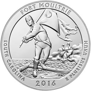 2016 5 oz ATB Fort Moultrie Silver Coin - BU
