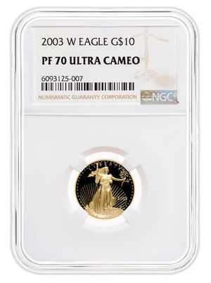 2003-W 1/4 oz Proof Gold Eagle $10 NGC PF70