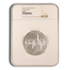 2014-P 5 Oz America The Beautiful Everglades Silver Coin - NGC SP70