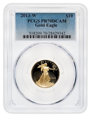 2013-W 1/4 oz Proof Gold Eagle $10 PCGS PR70