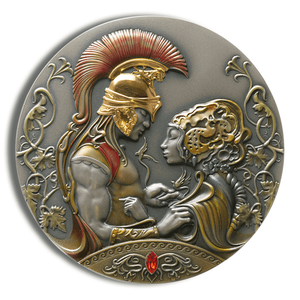 2022 2 Oz Niue Island $5 Silver Medea and Jasons Love (with Box and COA)