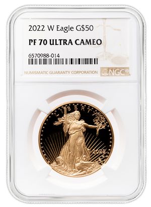 2022-W 1 oz Proof Gold Eagle $50 NGC PF70