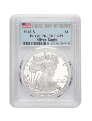 2018-S Proof Silver Eagle PCGS PR70 First Strike