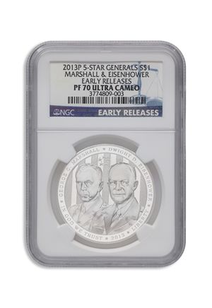 2013-P $1 Five Star Generals Silver Commem - NGC PF70