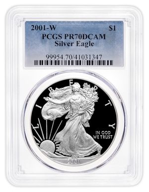 2001-W Proof Silver Eagle PCGS PR70