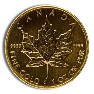 1 Oz Gold Canadian Maple Leaf (Random Year, Imperfect Condition)