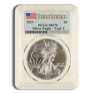 2021 Silver American Eagle Type 1 - PCGS MS70 (First Strike)