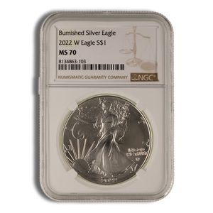 2022-W Burnished Silver Eagle NGC MS70