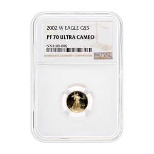 2002-W 1/10 oz Proof Gold Eagle $5 NGC PF70