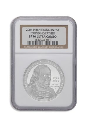 2006-P $1 Frank. Found Father Silver Commem - NGC PF70