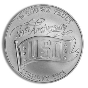 1991-D $1 USO Silver Commemorative - BU