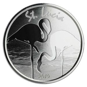 2019 1 oz St. Lucia Flamingo Silver Coin