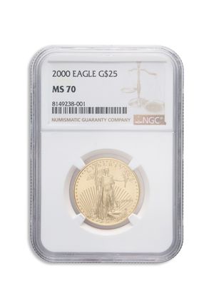 2000 1/2 oz Gold Eagle $25 NGC MS70