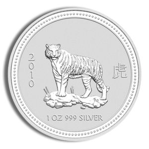 2010 1 Oz Australia Silver Lunar Tiger (Series I) - BU