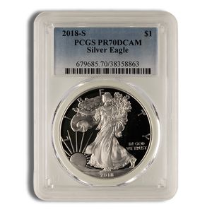 2018-S Proof Silver Eagle PCGS PR70
