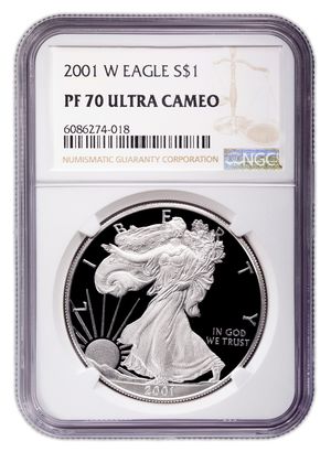 2001-W Proof Silver Eagle NGC PF70