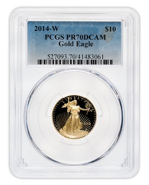 2014-W 1/4 oz Proof Gold Eagle $10 PCGS PR70