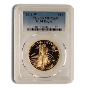 2018-W 1 oz Proof Gold Eagle $50 PCGS PR70