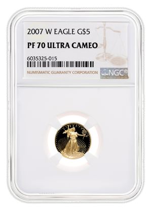 2007-W 1/10 oz Proof Gold Eagle $5 NGC PF70