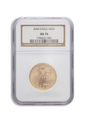 2004 1/2 oz Gold Eagle $25 NGC MS70