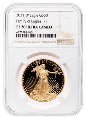 2021-W 1 oz Proof Gold Eagle $50 NGC PF70 - Type 1