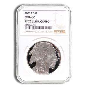 2001-P $1 Silver Buffalo Commemorative - NGC PF70