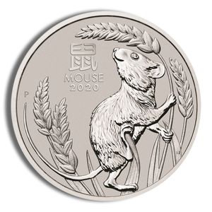 2020 1 oz Australia Platinum Lunar Mouse BU - Series III